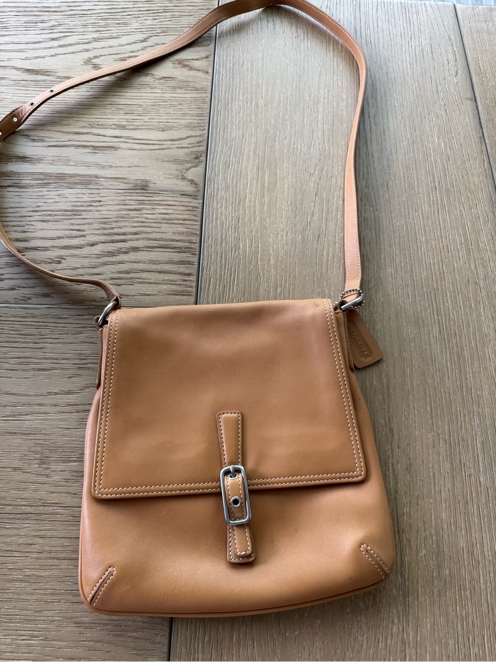 Coach Suede and Leather Tote in Camel and Chocolate